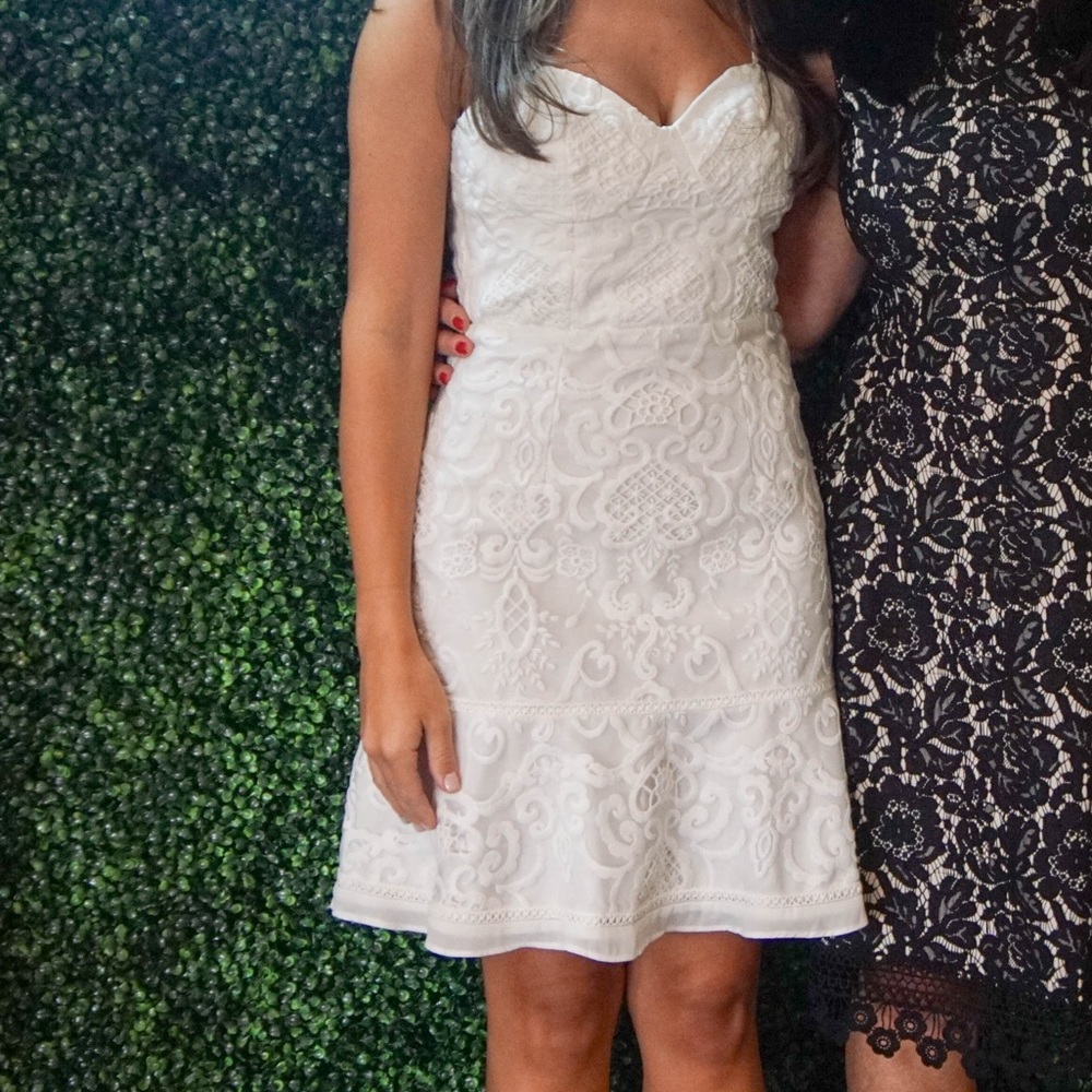 Bardot white lace dress